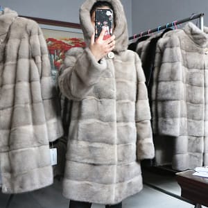 Mink Fur Coats Women Winter Warm Hooded