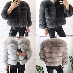 Fox Fur Coat Fashion Short Women's