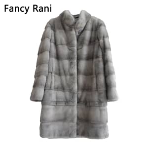 Mink Fur Coat Women Winter Long Leather Jacket