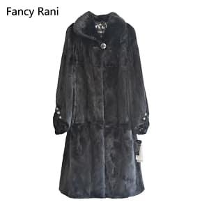 Mink Fur Coats For Women Pelt Coat Turn-down Collar