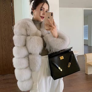 Fox Fur Coat With Leather Skin