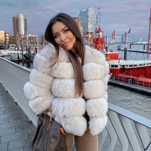Winter Fox Fur Coat 50cm Short