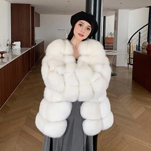 Fox Fur Coat With Bread Cubes