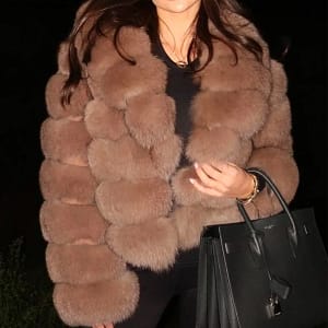 Natural Fox Suit collar jacket