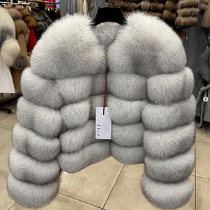 Blue Fox Natural White Fur Jacket