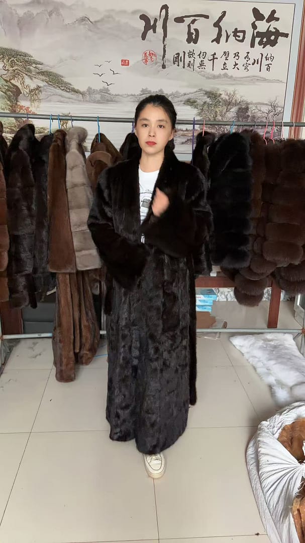 Mink faux fur coat