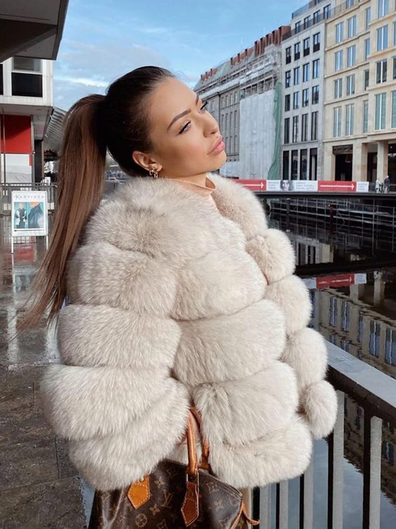 Winter Fox Fur Coat 50cm Short - Image 3
