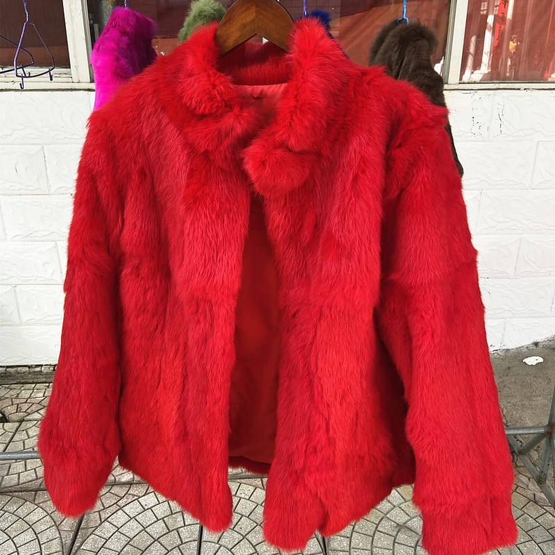 Rabbit fur coat stand collar - Image 9