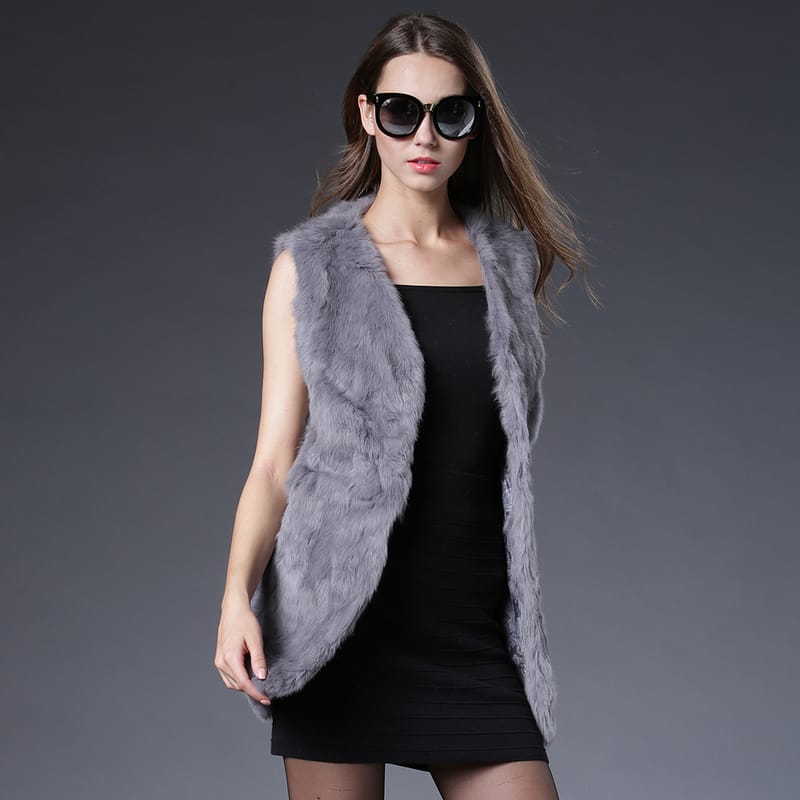 Rabbit Fur Long Vest - Image 4