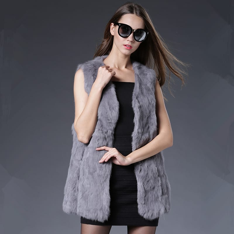 Rabbit Fur Long Vest