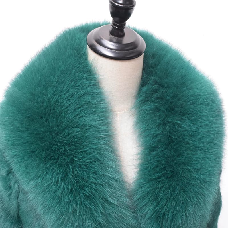 Rabbit Fur Coat New for Women Shawl Collar - Image 5