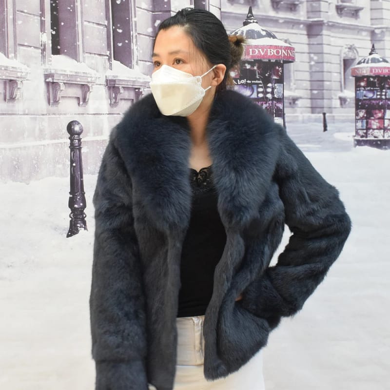 Rabbit Fur Coat New for Women Shawl Collar - Image 7