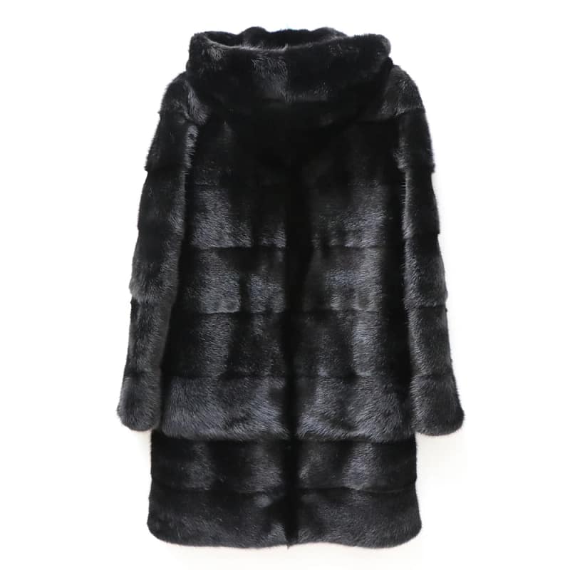Mink Fur Coats Women Winter Warm Hooded - Image 6