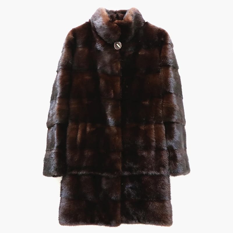 Mink Fur Coat Women Winter Long Leather Jacket - Image 12