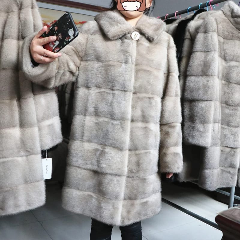 Mink Fur Coats Women Winter Warm Hooded - Image 2
