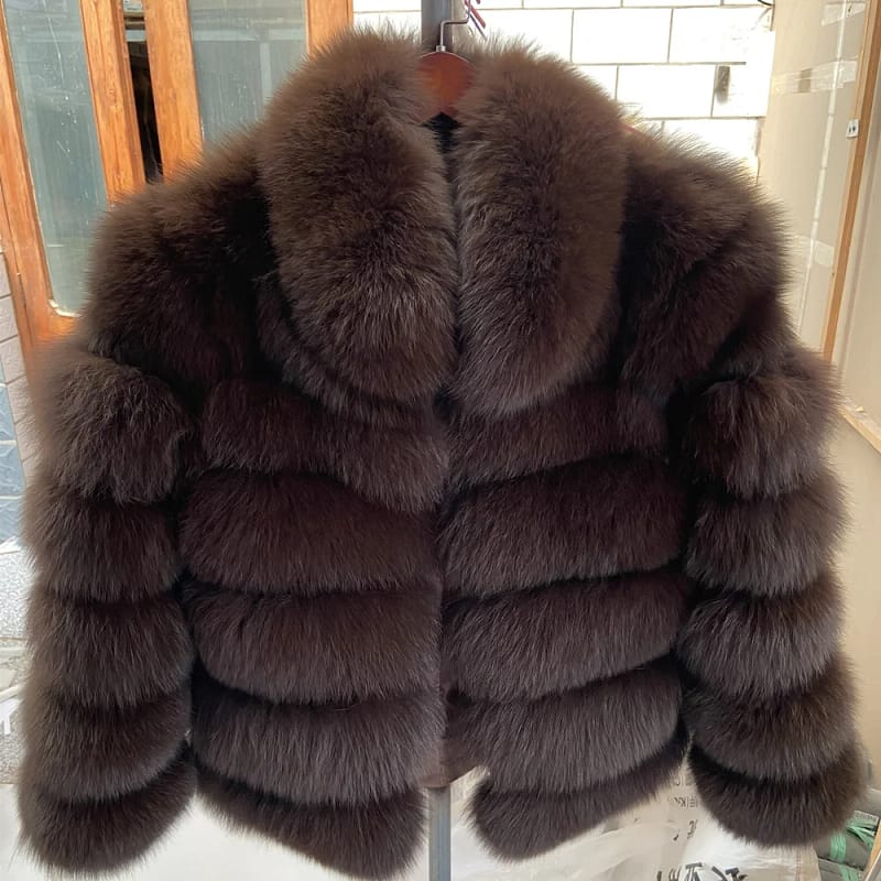 Fox Fur Coat With Collar Especially Overcoat - Image 20