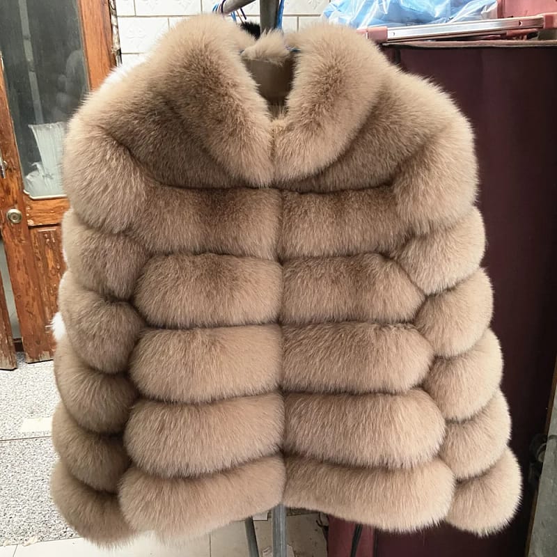Fox Fur Coat With Collar Especially Overcoat - Image 19