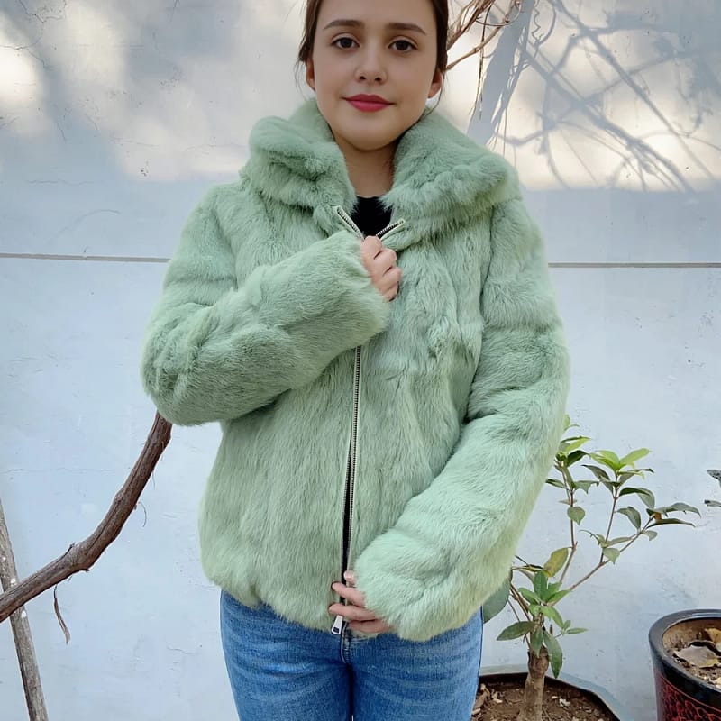Rabbit Fur Coat Winter Women's Jacket - Image 8