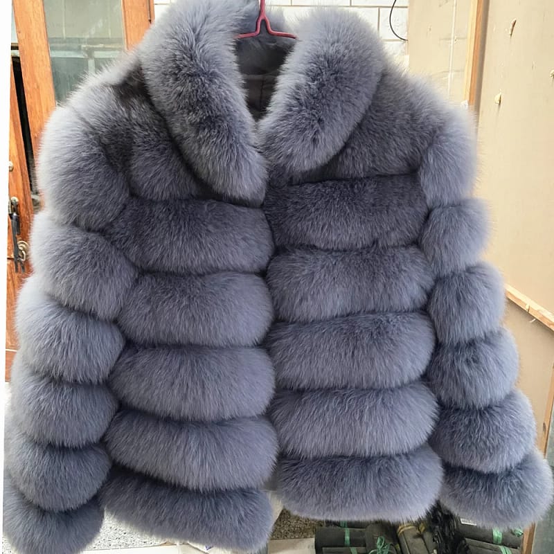 Fox Fur Coat With Collar Especially Overcoat - Image 5