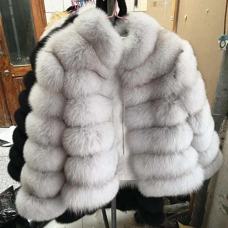 Fox Fur Coat With Collar Especially Overcoat - Image 10