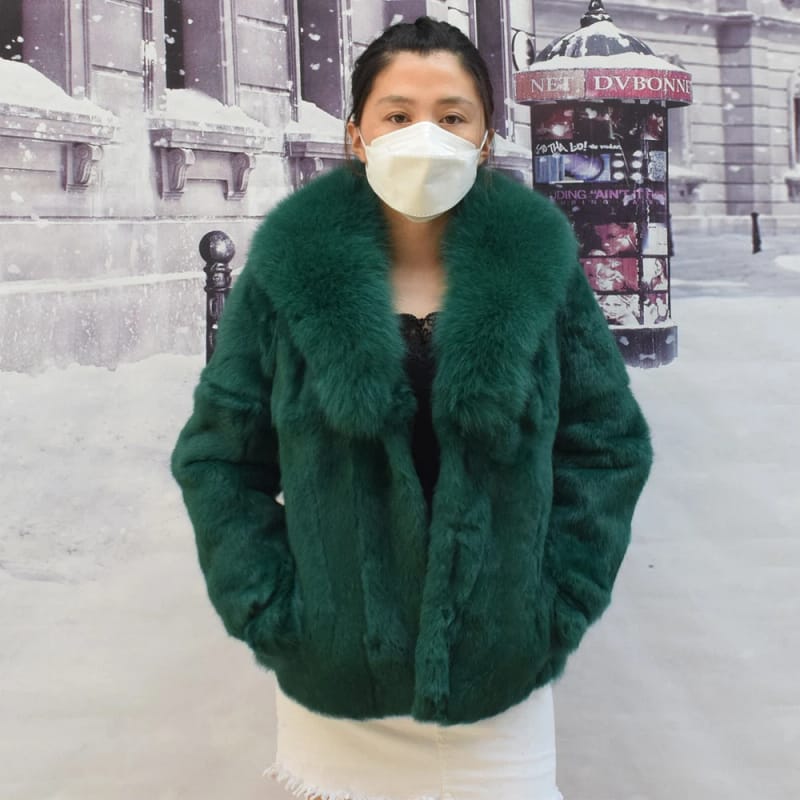 Rabbit Fur Coat New for Women Shawl Collar - Image 6