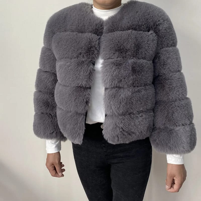 Faux Fur Coat Short Artificial fur - Image 13