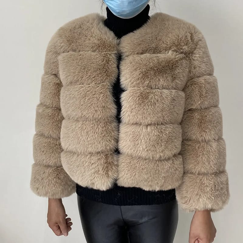 Faux Fur Coat Short Artificial fur - Image 37