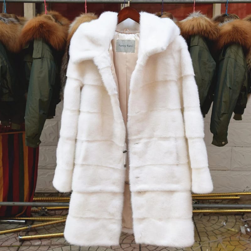 Mink Fur Coats Women Winter Warm Hooded - Image 10