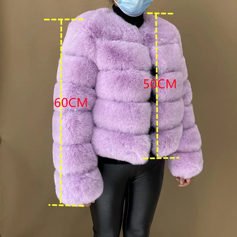 Faux Fur Coat Short Artificial fur - Image 22
