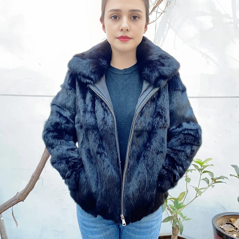 Rabbit Fur Coat Winter Women's Jacket - Image 3