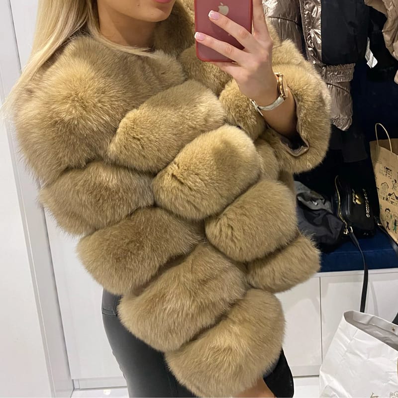Winter Fox Fur Coat 50cm Short - Image 5