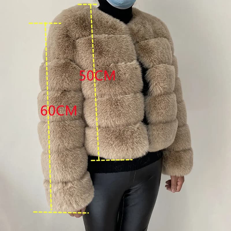 Faux Fur Coat Short Artificial fur - Image 36
