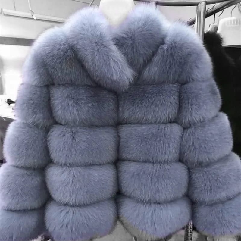 Fox Fur Coat Fashion Winter New Outerwear Luxury - Image 11