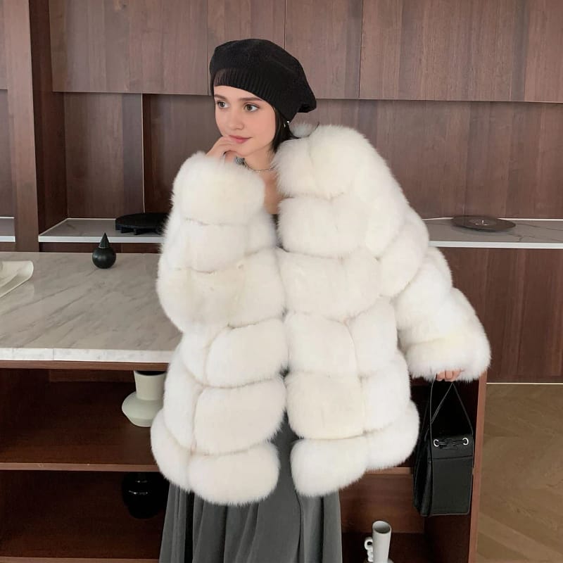 Fox Fur Coat With Bread Cubes - Image 2