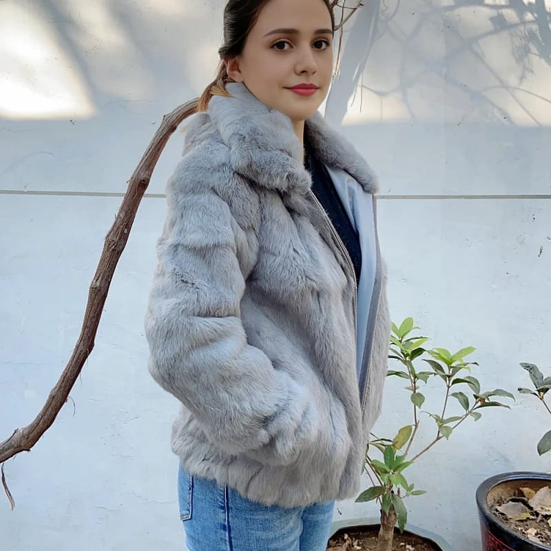 Rabbit Fur Coat Winter Women's Jacket - Image 4