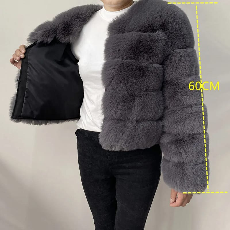 Faux Fur Coat Short Artificial fur - Image 12