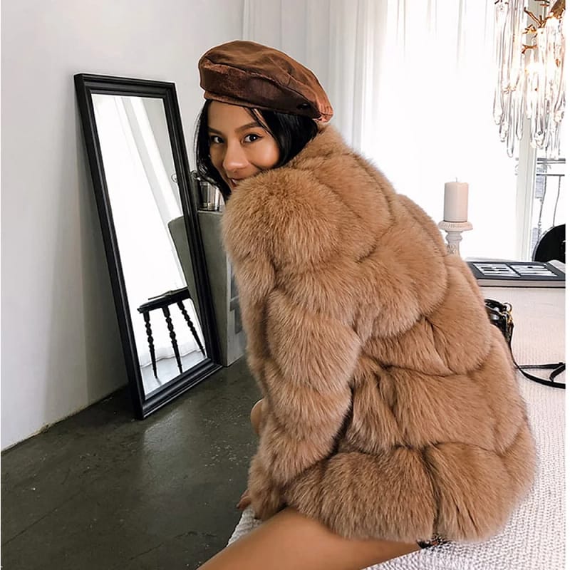 Fox Fur Real Short Coat Fashion Women Winter Warm Wholesale - Image 10