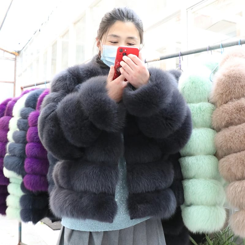 Fox Fur Coat With Collar Especially Overcoat - Image 18