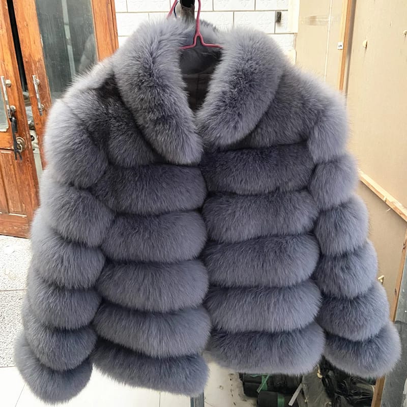 Fox Fur Coat With Collar Especially Overcoat - Image 14