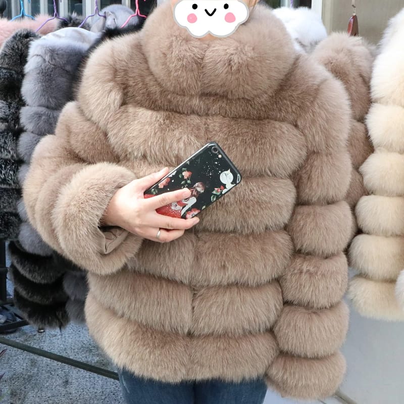 Fox Fur Coat With Collar Especially Overcoat - Image 13