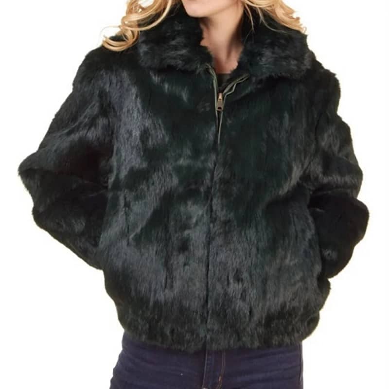 Rabbit Fur Coat Hood Winter Women's Cold Jacket - Image 2
