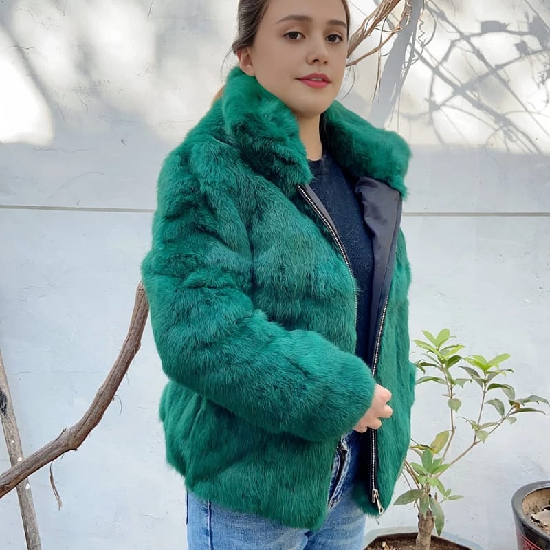 Rabbit Fur Coat Winter Women's Jacket - Image 9