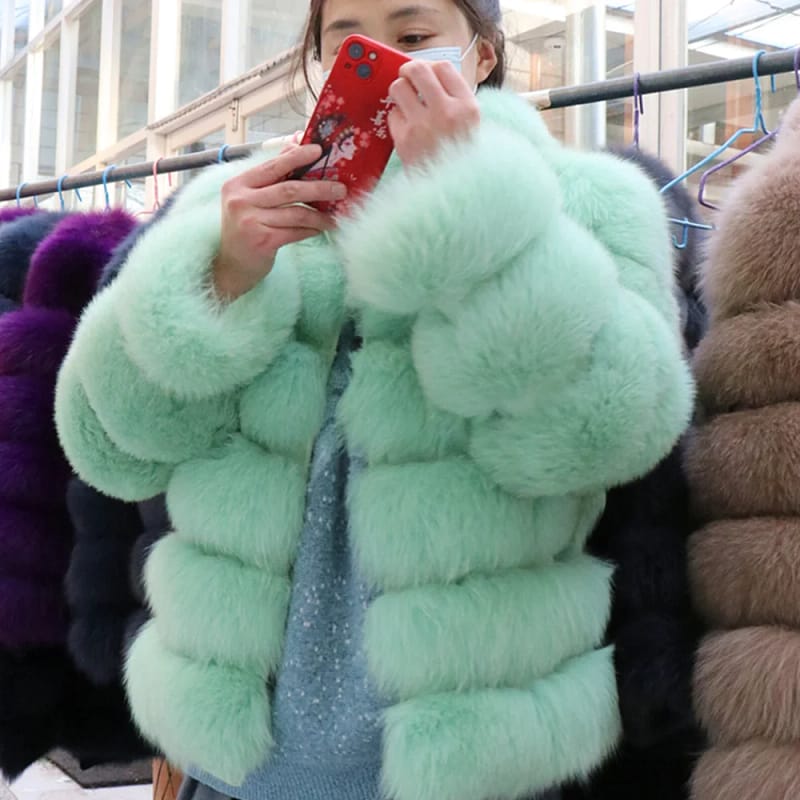 Fox Fur Coat With Collar Especially Overcoat - Image 6