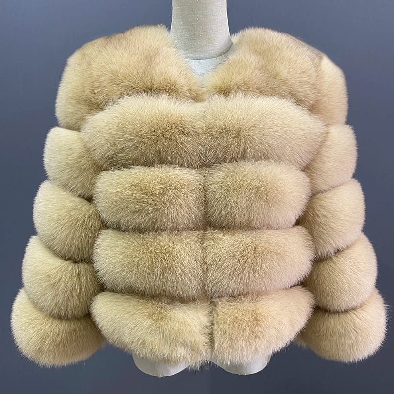 Winter Fox Fur Coat 50cm Short - Image 21