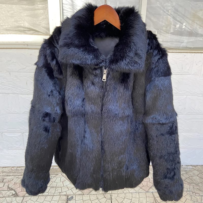 Rabbit Fur Coat Hood Winter Women's Cold Jacket - Image 13