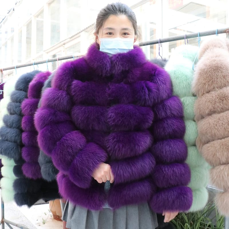 Fox Fur Coat With Collar Especially Overcoat - Image 17