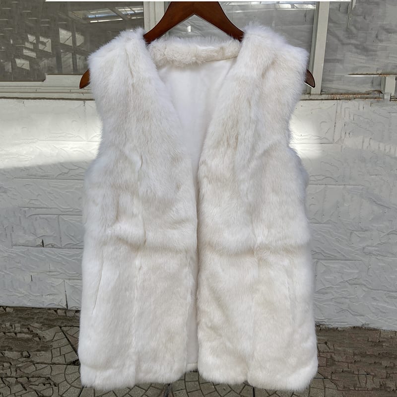 Rabbit Fur Long Vest - Image 7