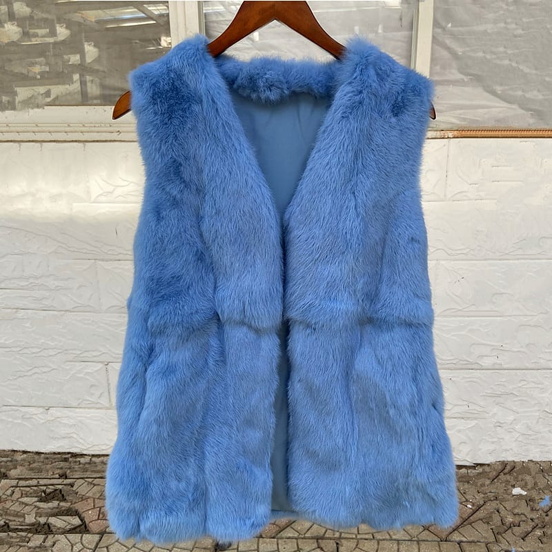 Rabbit Fur Long Vest - Image 8