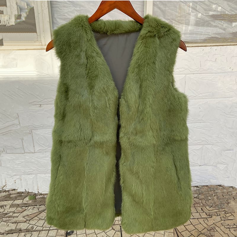 Rabbit Fur Long Vest - Image 6